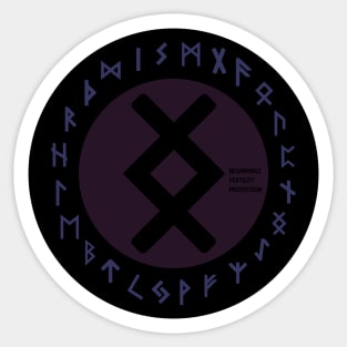 Purple Inguz Futhark Rune Symbol Sticker